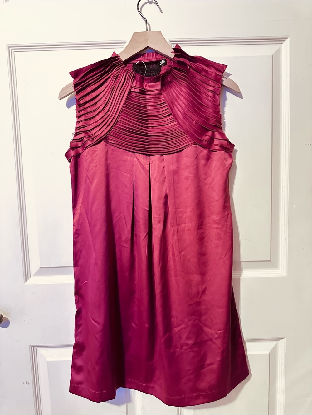Twelve By Twelve | Dress | Blood Red Sleeveless Pleated Yoke Dress